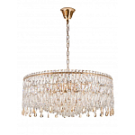Люстра круглая с хрустальными подвесками на золотистом каркасе Roul Crystal Light варинант исполнения - 9 | Loft Concept в Твери
