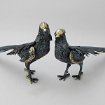 Статуэтка бронзовая пара Фазаны синие Bronze Birds варинант исполнения - 4 | Loft Concept в Твери