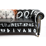 Диван Честерфильд граффити graffiti Orange Sofa натуральная кожа варинант исполнения - 9 | Loft Concept в Твери