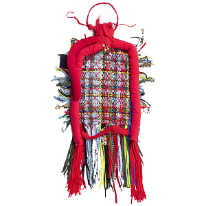 Настенный ковер разноцветный из одежды Heart