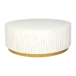 Стол журнальный Белый RADIAL BONE INLAY COFFEE TABLE NATURAL варинант исполнения - 1 | Loft Concept в Твери