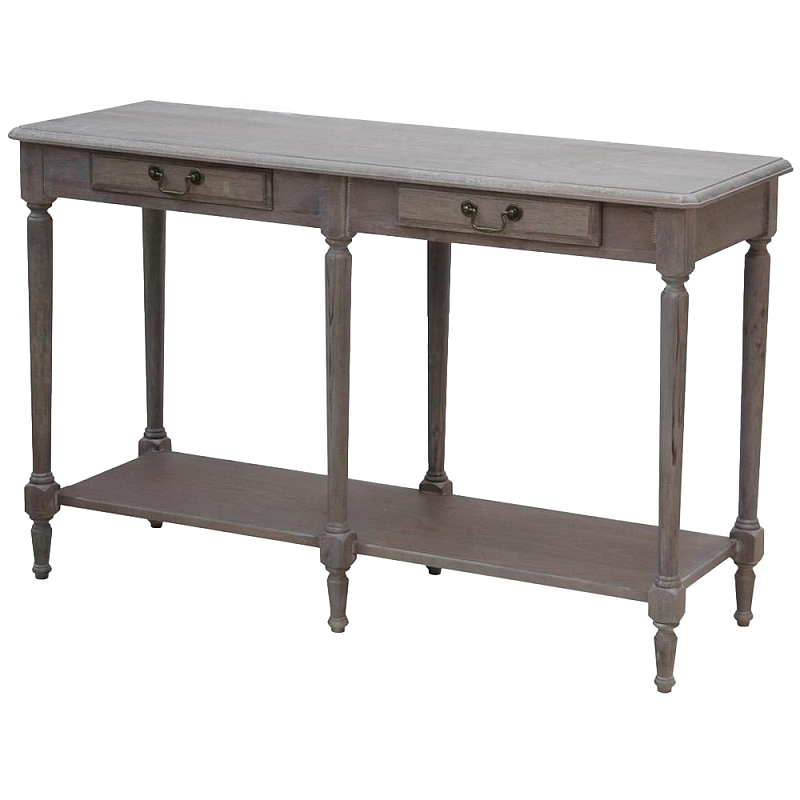 Деревянная консоль из массива дерева с двумя ящиками Oak Margery Provence Console Table Дуб темный Деревянная консоль из массива дерева с двумя ящиками Oak Margery Provence Console Table Дуб темный в Твери | Loft Concept