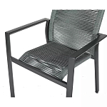 Стул темно-серый с высокой плетеной спинкой и сиденьем Braided Strength варинант исполнения - 7 | Loft Concept в Твери