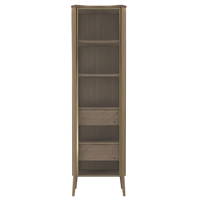 Витрина правая из массива дуба с 5-ю полками и 2-мя ящиками Tasteful Furniture Венге Седой Орех Капучино  в Твери | Loft Concept 