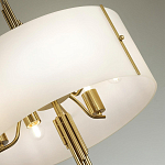 Люстра на штанге с белым круглым плафоном на бронзовом основании с вертикальным декором из металлических трубок Sohne варинант исполнения - 4 | Loft Concept в Твери