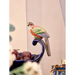 Чаша темно-синего цвета из фарфора с разноцветной птичкой Eden Garden porcelain and bronze варинант исполнения - 5 | Loft Concept в Твери