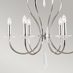 Люстра цвета никель с 6-ю лампами и стеклянными подвесками Elstead Lighting варинант исполнения - 5 | Loft Concept в Твери