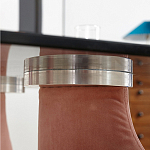 Обеденный стол со стеклянной столешницей и розовыми ножками с тканевой обивкой Wrigley варинант исполнения - 3 | Loft Concept в Твери