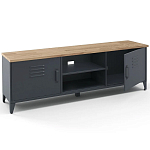 ТВ-тумба из металла и столешницей из массива дуба Metal Wood TV-Stand варинант исполнения - 3 | Loft Concept в Твери