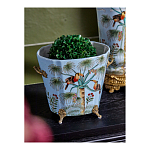 Кашпо из голубого фарфора с бронзовыми элементами Blue Garden варинант исполнения - 4 | Loft Concept в Твери