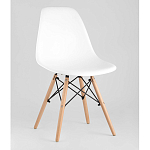 Пластиковый стул на ножках из массива бука Eames White  варинант исполнения - 1 | Loft Concept в Твери