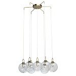 Люстра с 7-ю плафонами из прозрачного стекла в форме шара Orb Cascade  варинант исполнения - 4 | Loft Concept в Твери