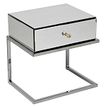 Тумбочка зеркальная с ящиком Mirror Chrome Cabinet варинант исполнения - 1 | Loft Concept в Твери