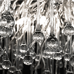 Люстра подвесная с прозрачными стеклянными подвесками в форме капель Диаметр 60 см Droplet Chandelier варинант исполнения - 17 | Loft Concept в Твери