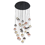 Люстра каскадная с черным круглым основанием 27 подвесов Celestial Waltz варинант исполнения - 1 | Loft Concept в Твери