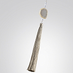 Люстра подвесная с 8-ю шарообразными плафонами из белого стекла с подвесками из камня и кисточками Agatelle варинант исполнения - 9 | Loft Concept в Твери