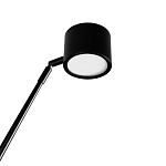 Торшер с изогнутой черной металлической стойкой и цилиндрическим плафоном Davide Groppi варинант исполнения - 10 | Loft Concept в Твери