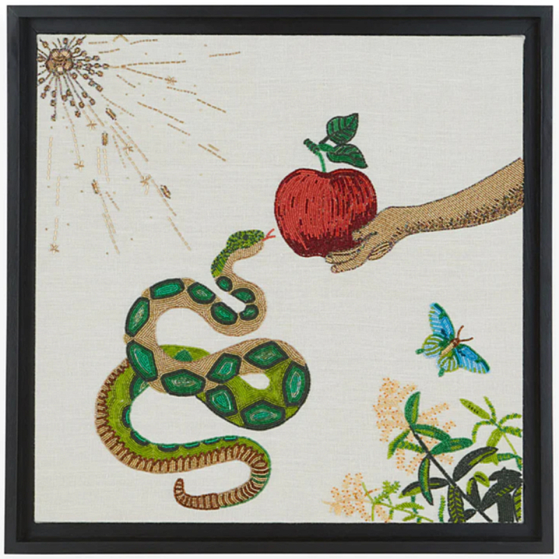 Панно Змея и яблоко вышивка бисер MUSE SNAKE & APPLE BEADED ART Красный Зеленый Панно Змея и яблоко вышивка бисер MUSE SNAKE & APPLE BEADED ART Красный Зеленый в Твери | Loft Concept