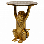 Столик с подстольем в виде обезьянки Bombay Gold варинант исполнения - 1 | Loft Concept в Твери