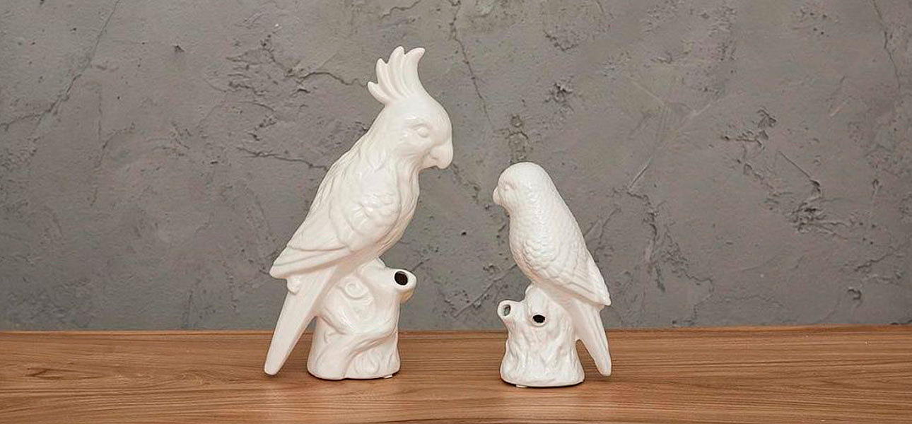 Фигурка керамика белый попугай Small Parrot Фигурка керамика белый попугай Small Parrot - Loft-Concept в Твери