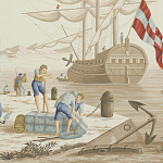 Обои ручная роспись Views of Italy Azure on Sepia варинант исполнения - 1 | Loft Concept в Твери