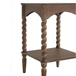 Приставной столик деревянный с резными ножками и нижней полкой Vintage Side Table Brown Wood варинант исполнения - 1 | Loft Concept в Твери
