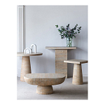 Столик кофейный кремового цвета с овальной столешницей и круглым основанием Cream Dalmen Table варинант исполнения - 8 | Loft Concept в Твери