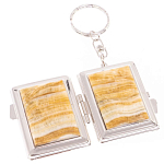 Зеркало брелок складное двухстороннее из натурального камня Оникс Silver Stone Mirrors варинант исполнения - 2 | Loft Concept в Твери