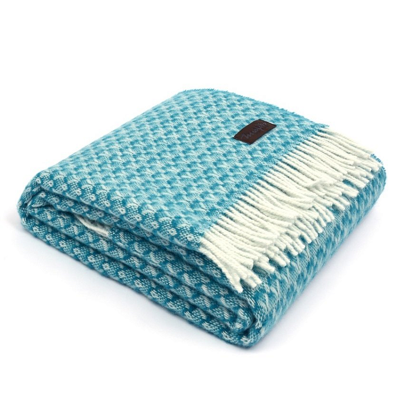 Плед BRIAS TRIANGLE 1510 Marzotto Голубой в Твери | Loft Concept 