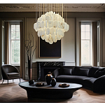 Люстра с овальными подвесками из натурального камня Spatial Composition варинант исполнения - 7 | Loft Concept в Твери