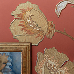 Обои с вышивкой ручной работы Deco Flowers Original colourway on wool sateen варинант исполнения - 2 | Loft Concept в Твери