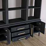 Модульный стеллаж Primo из трех составных элементов Черный дуб варинант исполнения - 5 | Loft Concept в Твери