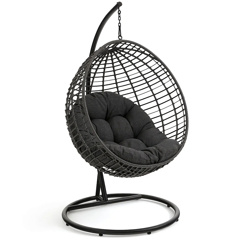 Подвесное уличное кресло Wallaker Hanging Chair Черный Подвесное уличное кресло Wallaker Hanging Chair Черный в Твери | Loft Concept
