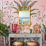 Обои ручная роспись Amazonia Florence Pink dyed silk варинант исполнения - 4 | Loft Concept в Твери