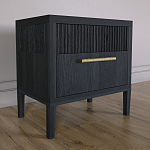 Прикроватная Тумбочка Primo с двумя ящиками Черный дуб варинант исполнения - 5 | Loft Concept в Твери