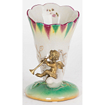 Ваза из фарфора с бронзовой фигуркой ангела Eden Garden porcelain and bronze варинант исполнения - 1 | Loft Concept в Твери