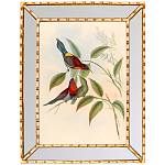 Постер с изображением птиц и цветов в зеркальной раме Blooming Birds Poster варинант исполнения - 3 | Loft Concept в Твери