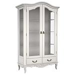 Витрина белая двухдверная с 4-мя полками и 2-мя ящиками в стиле прованс White Provence варинант исполнения - 1 | Loft Concept в Твери