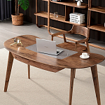 Стол рабочий округлой формы с ящиком  Working Moonnut Table варинант исполнения - 2 | Loft Concept в Твери