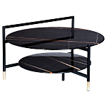 Стол журнальный круглый черный с полкой Inherence варинант исполнения - 1 | Loft Concept в Твери