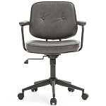 Офисное кресло в винтажном стиле на колёсах Glenn Dark Grey Chair варинант исполнения - 2 | Loft Concept в Твери