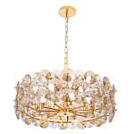 Люстра круглая золотого цвета с круглыми хрустальным элементами Solyria варинант исполнения - 3 | Loft Concept в Твери