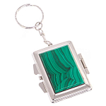 Зеркало брелок складное двухстороннее из натурального камня Малахит Stone Mirrors варинант исполнения - 1 | Loft Concept в Твери