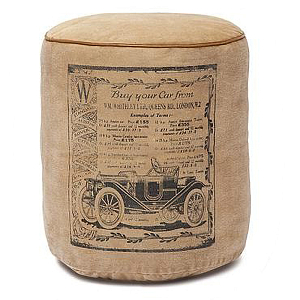 Пуф Vintage buffalo leather pouf beige