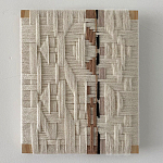 Текстильное панно ручной работы из хлопкового шнура wall panel line beige варинант исполнения - 1 | Loft Concept в Твери