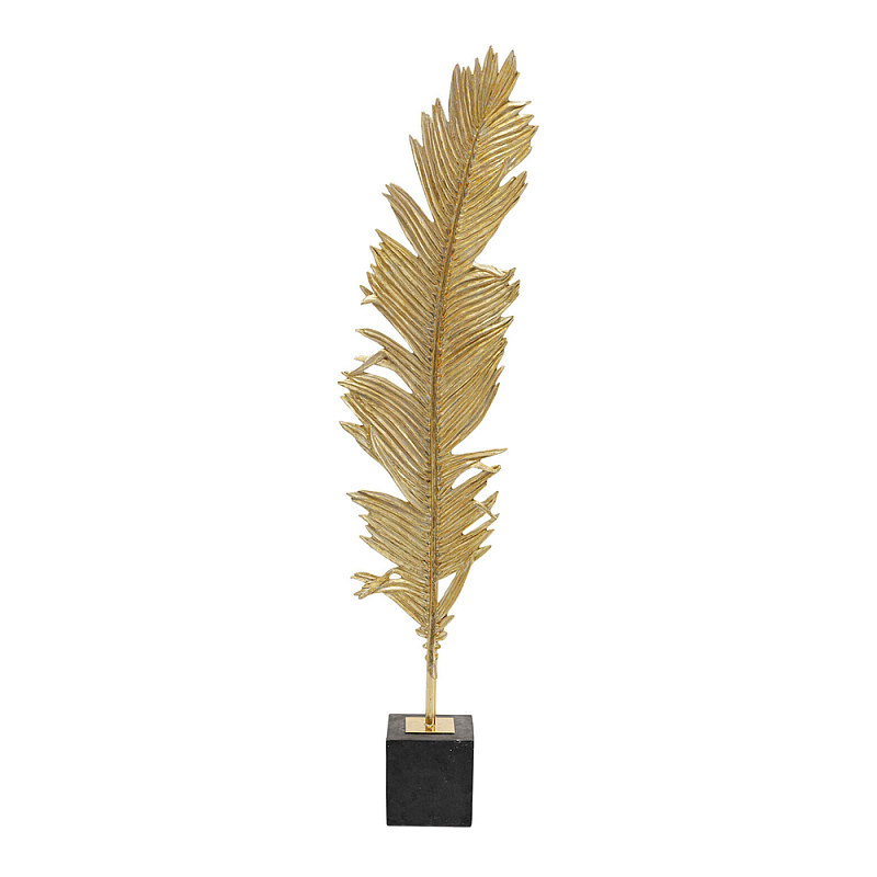 Декоративная статуя из металла Golden Feather Глянцевое золото Черный в Твери | Loft Concept 
