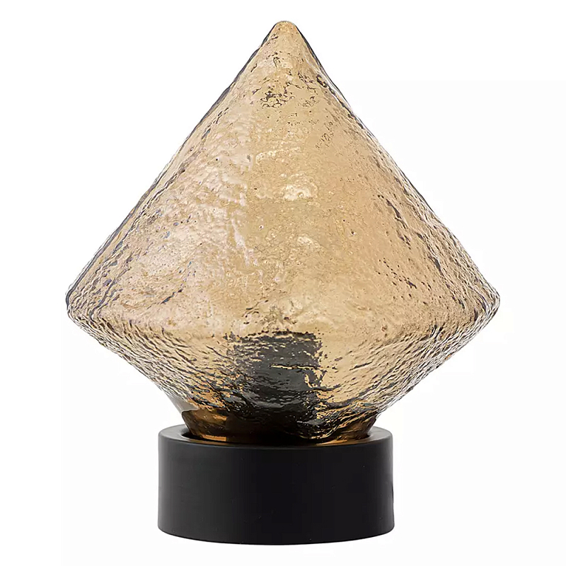 Настольный светильник с янтарным рельефным плафоном Lamp with Frozen Glass Effect Янтарный Черный Настольный светильник с янтарным рельефным плафоном Lamp with Frozen Glass Effect Янтарный Черный в Твери | Loft Concept
