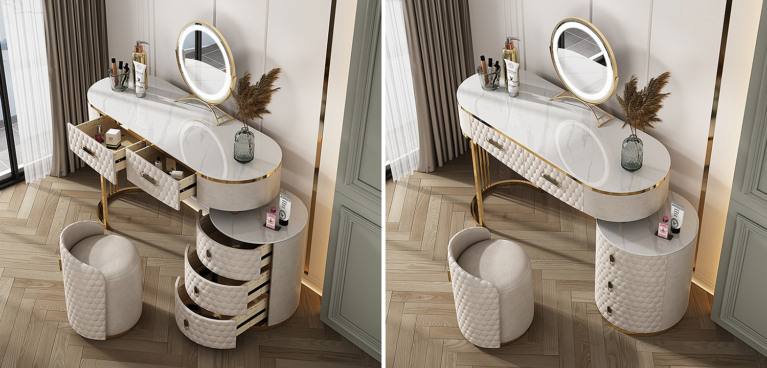 Трельяж Kathryn Bedroom Dressing Table White Трельяж Kathryn Bedroom Dressing Table White - Loft-Concept в Твери