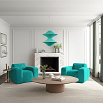 Подвесной вязаный бирюзовый светильник «Звезда Востока 02» варинант исполнения - 1 | Loft Concept в Твери