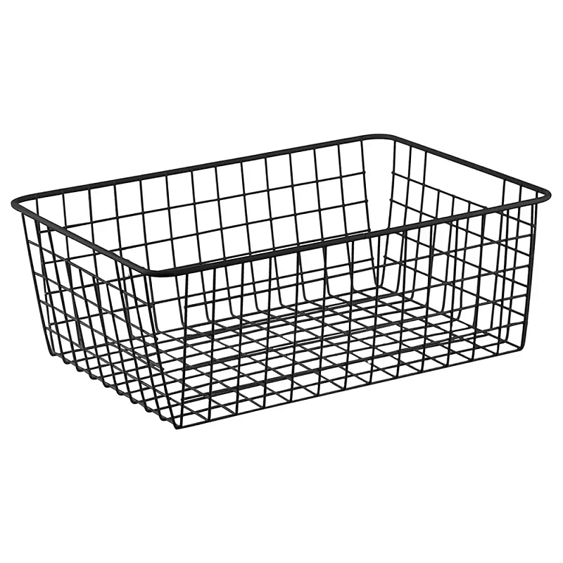 Корзина для хранения железная Iron Basket M Белый Черный Корзина для хранения железная Iron Basket M Белый Черный в Твери | Loft Concept